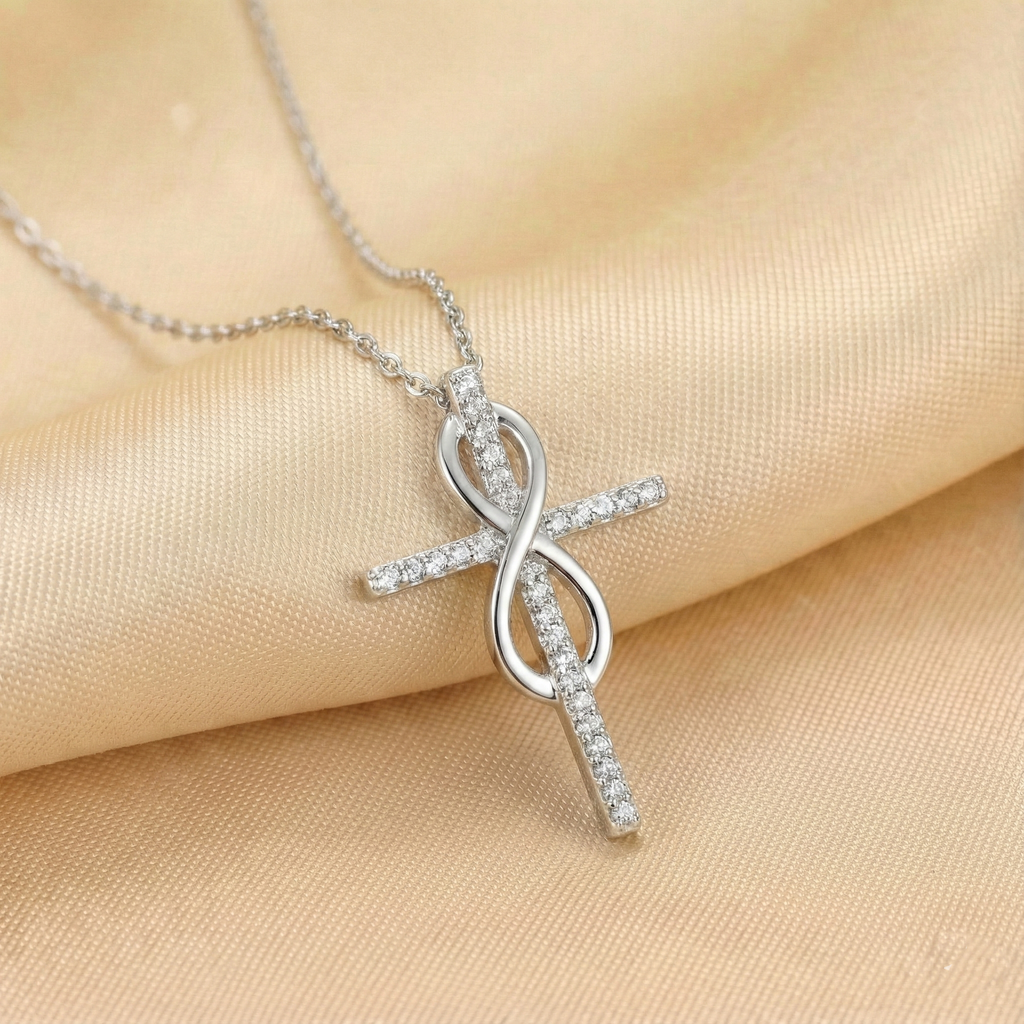 Radiant Faith Pavé Cross Necklace